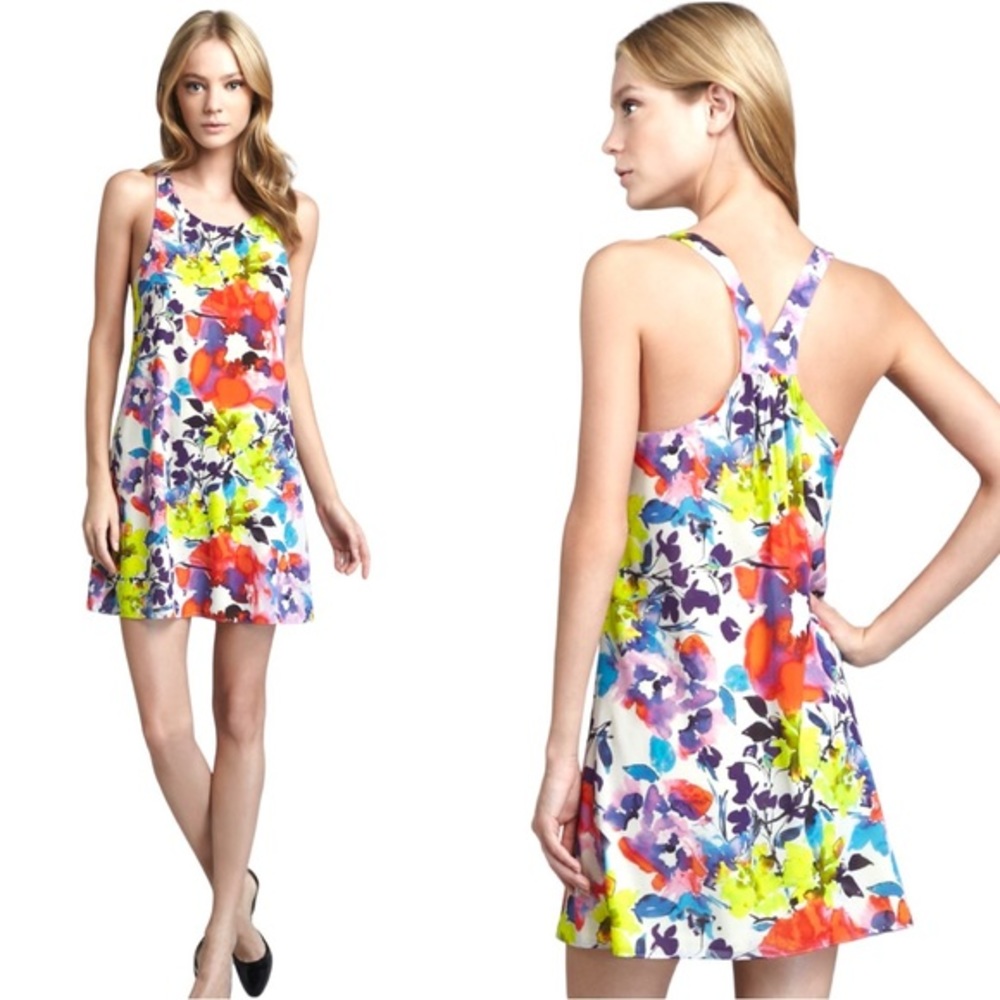 ALICE + OLIVIA Haylen Silk Floral Dress